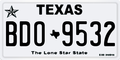 TX license plate BDO9532