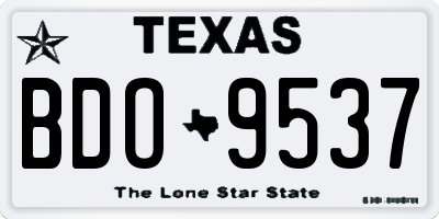 TX license plate BDO9537
