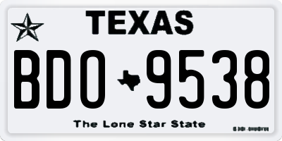 TX license plate BDO9538