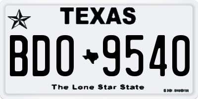 TX license plate BDO9540
