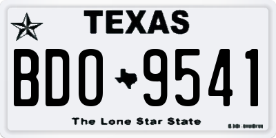 TX license plate BDO9541