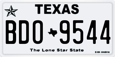 TX license plate BDO9544