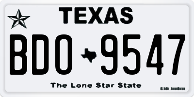 TX license plate BDO9547