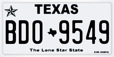 TX license plate BDO9549