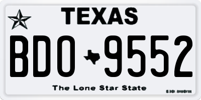 TX license plate BDO9552