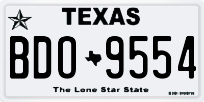 TX license plate BDO9554