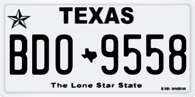 TX license plate BDO9558