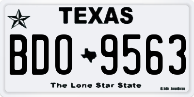 TX license plate BDO9563