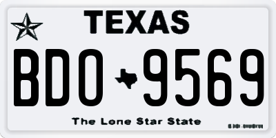 TX license plate BDO9569
