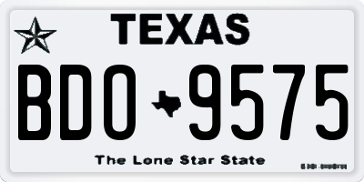 TX license plate BDO9575