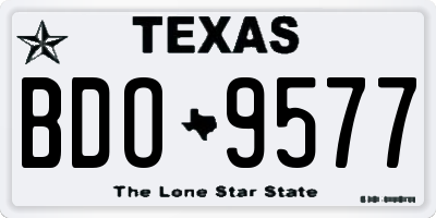 TX license plate BDO9577
