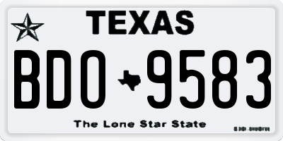 TX license plate BDO9583