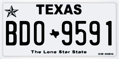 TX license plate BDO9591