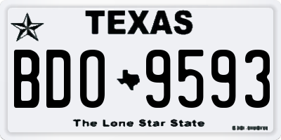 TX license plate BDO9593