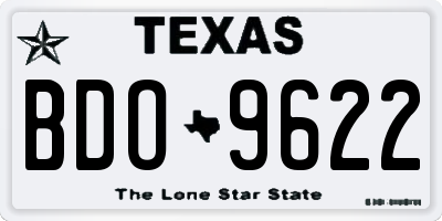 TX license plate BDO9622