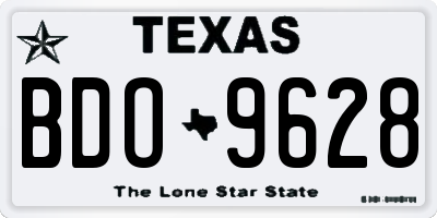 TX license plate BDO9628