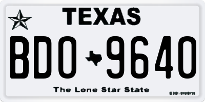 TX license plate BDO9640