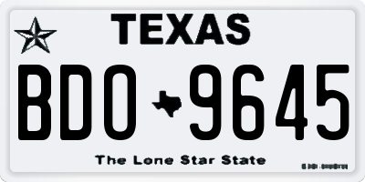 TX license plate BDO9645