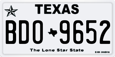 TX license plate BDO9652