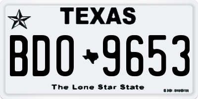 TX license plate BDO9653