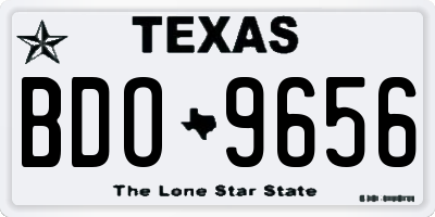 TX license plate BDO9656