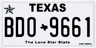 TX license plate BDO9661