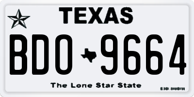 TX license plate BDO9664