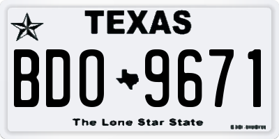 TX license plate BDO9671