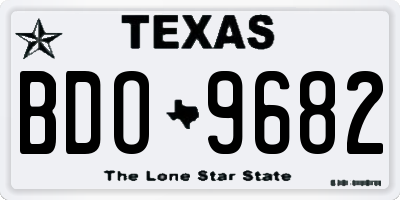 TX license plate BDO9682