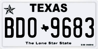TX license plate BDO9683