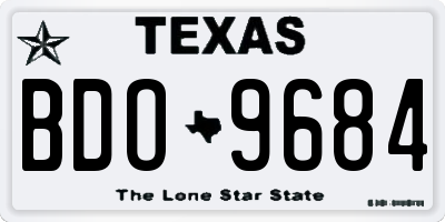 TX license plate BDO9684