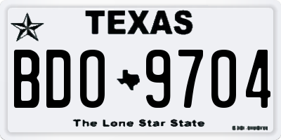 TX license plate BDO9704