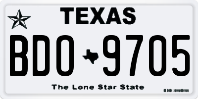 TX license plate BDO9705