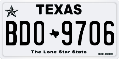TX license plate BDO9706