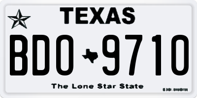 TX license plate BDO9710