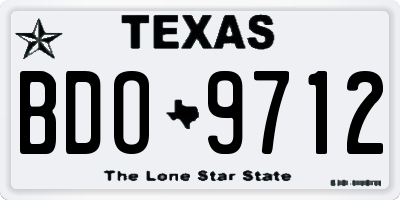 TX license plate BDO9712
