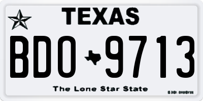 TX license plate BDO9713
