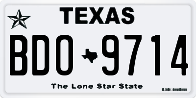 TX license plate BDO9714