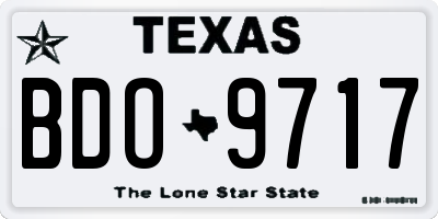TX license plate BDO9717