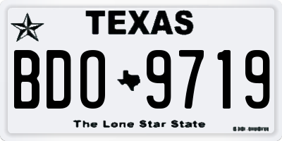 TX license plate BDO9719