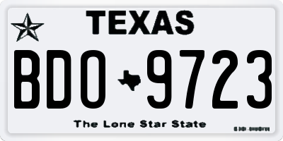 TX license plate BDO9723