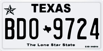 TX license plate BDO9724