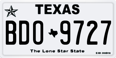 TX license plate BDO9727