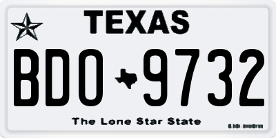 TX license plate BDO9732