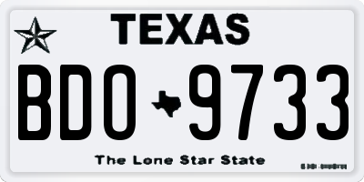 TX license plate BDO9733