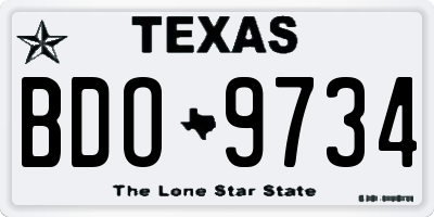 TX license plate BDO9734
