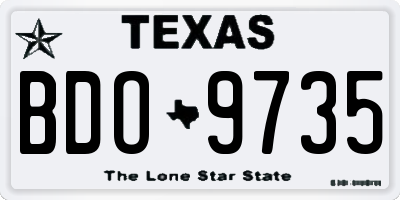 TX license plate BDO9735