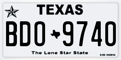 TX license plate BDO9740