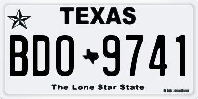 TX license plate BDO9741