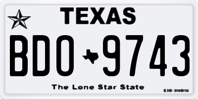 TX license plate BDO9743